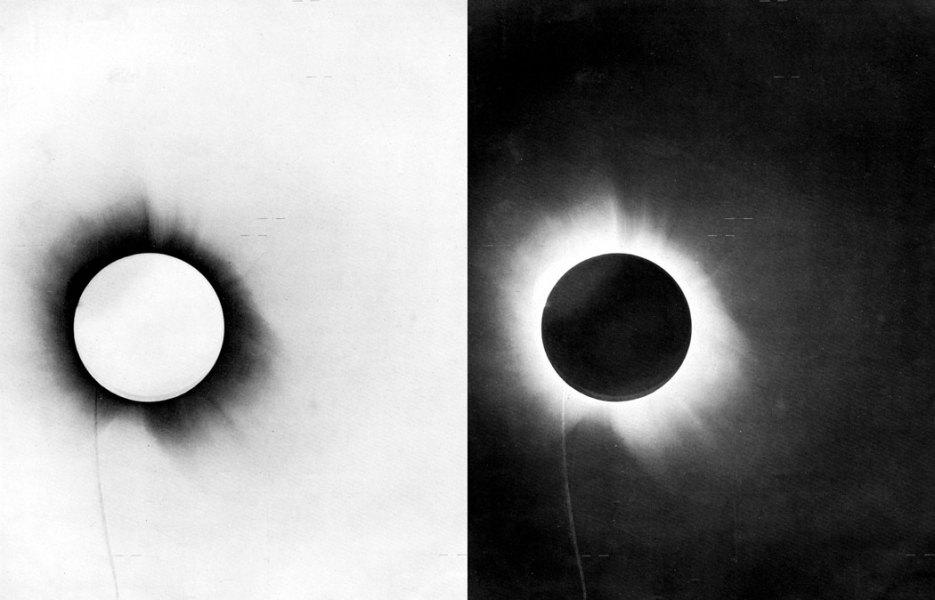 Source: Houston Center for Photography, 1919 photo of a total solar eclipse